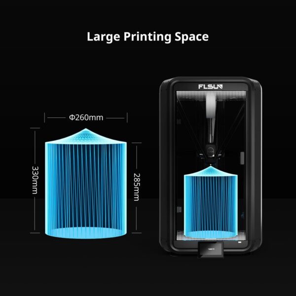 Flsun T1 Pro Delta 3D-Drucker – Neuer FDM-3D-Drucker, 1000 mm/s Hochgeschwindigkeitsdruck, starker Doppelgetriebe-Extruder, automatische Nivellierung mit einer Taste, 300 °C-Hochtemperaturdüse, intelligente Überwachung – Image 7