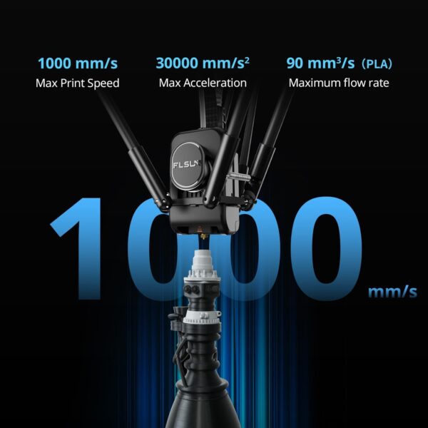 Flsun T1 Pro Delta 3D-Drucker – Neuer FDM-3D-Drucker, 1000 mm/s Hochgeschwindigkeitsdruck, starker Doppelgetriebe-Extruder, automatische Nivellierung mit einer Taste, 300 °C-Hochtemperaturdüse, intelligente Überwachung – Image 2
