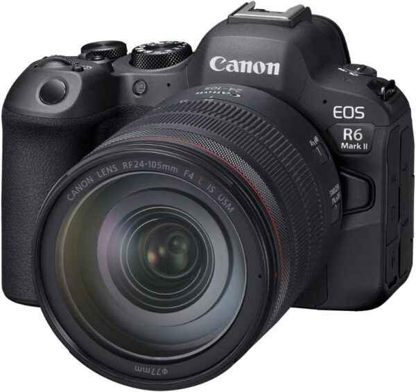 Canon EOS R6 Mark II spiegellose Kamera RF24-105mm F4 L USM Objektiv-Kit, integrierte Hybridkamera, 24,2 Megapixel CMOS-Sensor. Foto- und Videokamerafunktionen, RF-Montage, Schwarz – Image 3