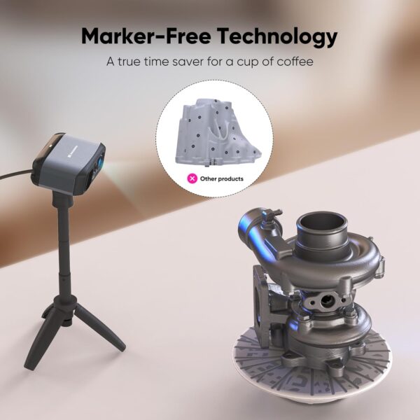 3D-Scanner für 3D-Druck, Taschen-3D-Modellscanner mit 0,03 mm hoher Detailgenauigkeit, 24-Bit-Farbkamera, Anti-Shake-Linsen, kompatibel mit Windows/MacOS, Moose (Premium) – Image 3