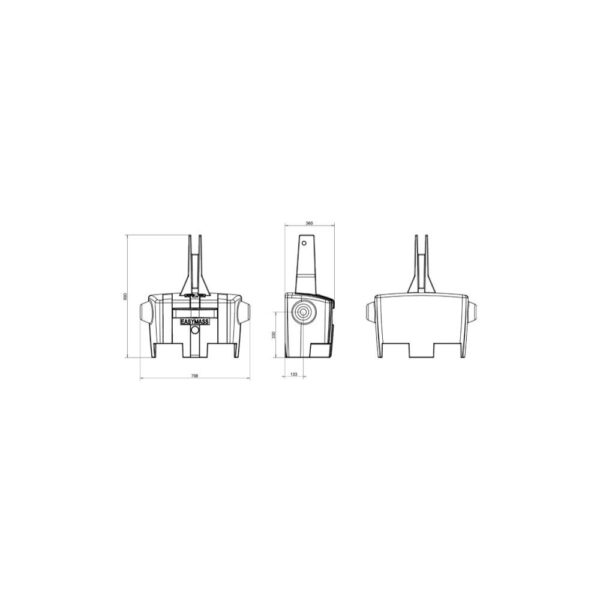 Schwarzer Monoblock, Masse 600 kg, einfache Masse – Image 3